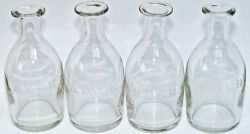 South Eastern and Chatham Railway glass wine carafes x 4 , SECR clearly etched on the side. All in