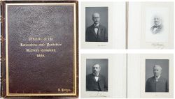 Lancashire and Yorkshire Railway Company leather and gilt bound photo album dated 1895 and presented