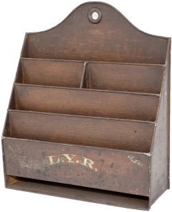 Lancashire and Yorkshire Railway tin letter rack stamped in the top L&YRCo and sign written L.Y.R.