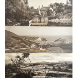 GWR sepia carriage prints x3 consisting of: LULWORTH COVE (NEAR WEYMOUTH), THE BRECON BEACONS and