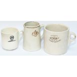 GWR china selection consisting of: a 1 pint mug PROPERTY OF GWRLY RETURN TO PADDINGTON STATION,