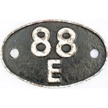 Shedplate 88E ABERCYNON 1950-1964. Lightly restored with clear casting marks on edge of rear.