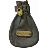 LMS leather cash bag with brass plate LMS GWYDDELWERN STATION, complete with a small L&NWR brass