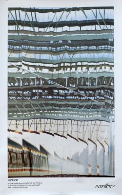 Poster BR Intercity EDINBURGH by Brendan Neiland. Double Royal 25in x 40in. Produced for the Inter