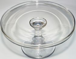 LMS glass cake stand, acid etched LMS HOTELS on the top. In superb condition, this rare item