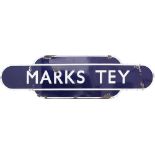 Totem BR(E) HF MARKS TEY from the former Great Eastern Railway station between Colchester and