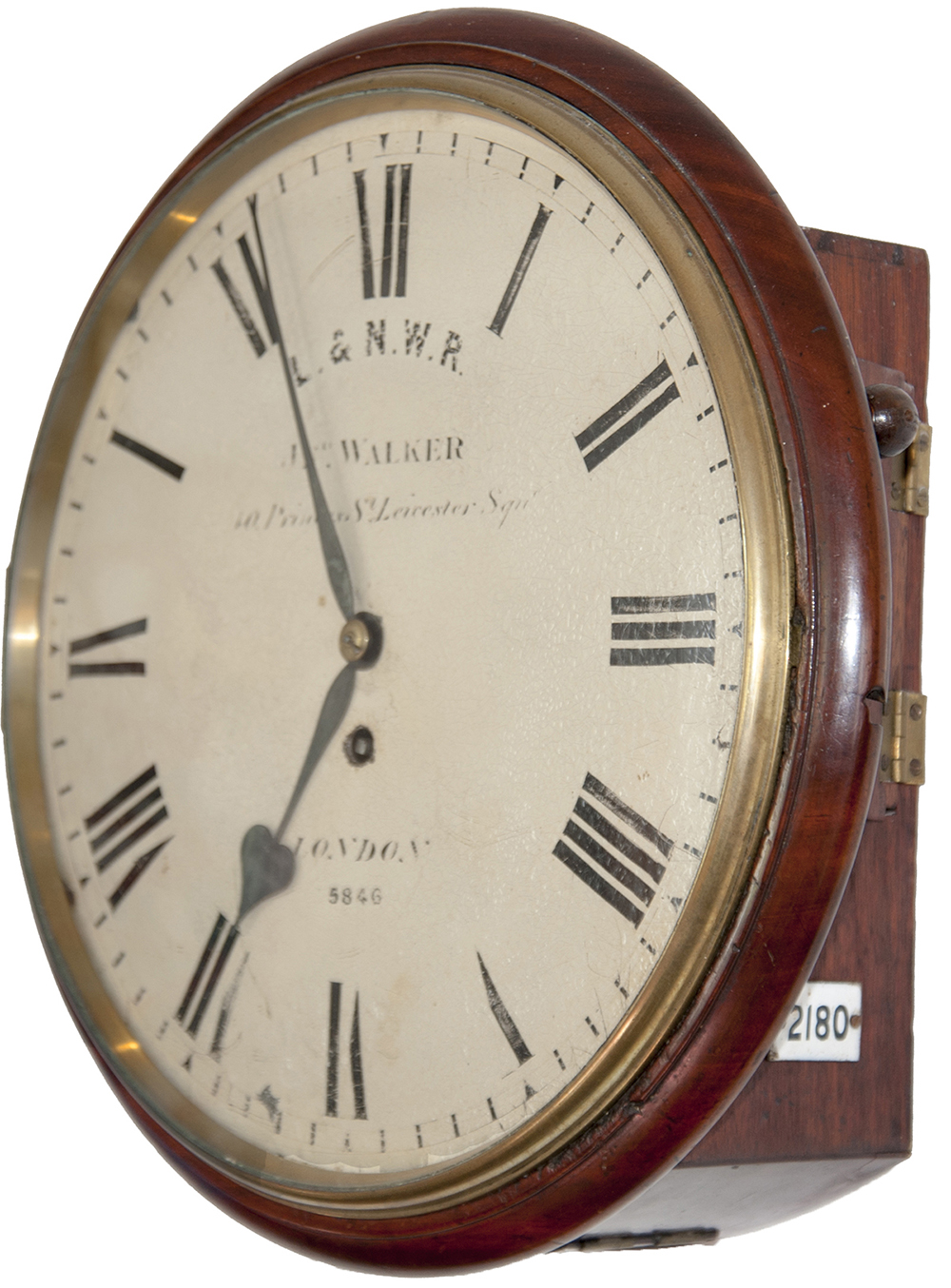 London and North Western Railway 12 inch dial mahogany cased fusee clock supplied to the LNWR around