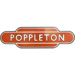 Totem BR(NE) FF BEL POPPLETON from the former North Eastern Railway station between York and