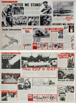 Posters WW2 WAR WORK PICTORIAL x2 printed by H. M. Stationery Office. Measuring 20in x 30in, both