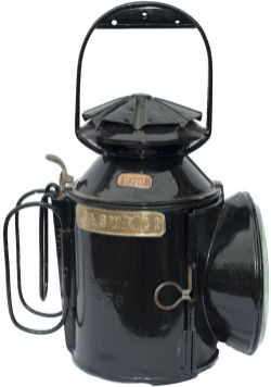 LSWR 4 aspect handlamp, stamped in the side L&SWR 878 and copper plated on the reducing cone