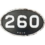 Midland and Great Northern Railway cast iron bridge plate M&GN 260. Bridge 260 was an elliptical