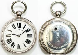 London Brighton & South Coast Railway Pocket Watch No 506. Key wound and key set Brass American