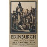 Poster LNER EDINBURGH ON THE LONDON AND NORTH EASTERN RAILWAY TRAVEL BY THE EAST COAST ROUTE by Fred