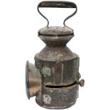 LNER/GER 3 aspect sliding knob handlamp, stamped in the reducing cone REEDHAM 22 and date coded