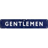 BR(E) enamel doorplate GENTLEMEN measuring 18in x 3.5in. In good condition with a few small chips.