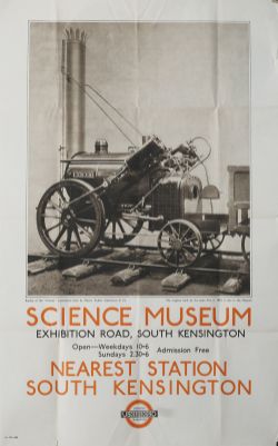Poster London Underground SCIENCE MUSEUM SOUTH KENSINGTON re ROCKET. Double Royal 25in x 40in