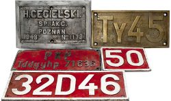 Polish items to include: Worksplate curved cast aluminium H.CEGIELSKI SP.AKC POZNAN 1948 No 1173,