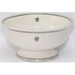 GWR black leaf pattern china fruit bowl with GWR in roundel and HOTELS marked on the inside and