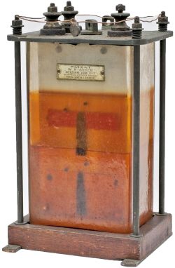 LSWR Sykes oil filled glass cased double signal repeater. In ex railway condition.