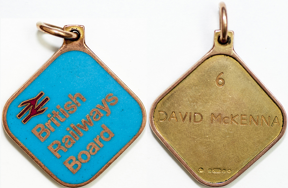 British Railways Board 9 carat Gold free pass issued to DAVID McKENNA. David McKenna became