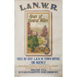 Poster LNWR SPAS OF CENTRAL WALES FREE AT ANY L&N.W. TOWN OFFICE OR AGENCY. Double Royal 25in x