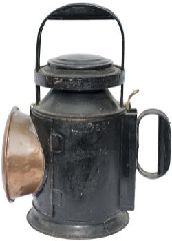 NBR Bulpitt 3 aspect handlamp, steel plated on the side BULPITT & SON 1906 BIRMINGHAM and stamped