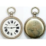 London & North Western Railway Pocket watch. Key wound and key set brass chain fusee movement
