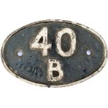 Shedplate 40B IMMINGHAM 1950-1973 although this plate would have originated from one of the early