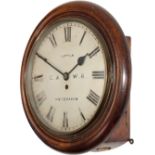 Cockermouth and Workington Railway 12 inch dial oak cased fusee clock supplied to the C&WR by Robert