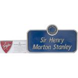 Nameplate SIR HENRY MORTON STANLEY ex Virgin Super Voyager Diesel Electric Class 221 No 221117.