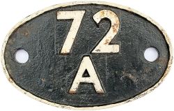 Shedplate 72A EXMOUTH JUNCTION 1950-1966; with sub sheds BUDE, EXMOUTH, LAUNCESTON to 1958, LYME