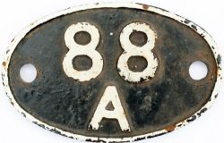 Shedplate 88A CARDIFF CATHAYS 1950-1957, RADYR 1957-1961 and CARDIFF CANTON 1961-1963. Face