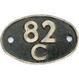 Shedplate 82C SWINDON 1950-1973; with sub sheds ANDOVER JUNCTION to 1952, CHIPPENHAM to 1964,