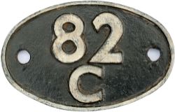 Shedplate 82C SWINDON 1950-1973; with sub sheds ANDOVER JUNCTION to 1952, CHIPPENHAM to 1964,