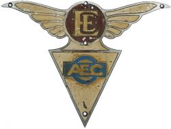English Electric AEC chromed brass makers plate from a Portsmouth trolley bus. In original condition