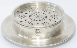 Canadian Pacific Railway silver plate butter dish warmer, marked on the side and top with the