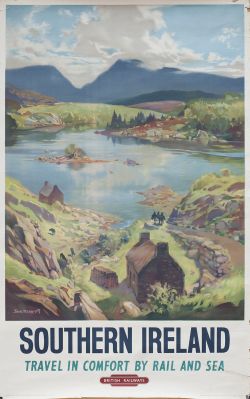 Poster BR SOUTHERN IRELAND by Jack Merriott. Double Royal 25in x 40in. Published by British Railways