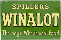 Enamel advertising sign SPILLERS WINALOT THE DOG'S WHEATMEAL FOOD. In virtually mint condition