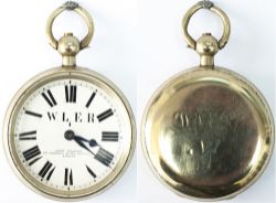 West London Extension Railway Guards watch No 1. In a nickel case with a brass English fusee lever