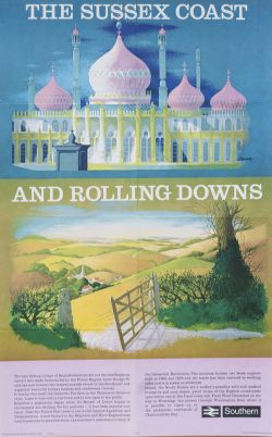 Poster BR THE SUSSEX COAST AND ROLLING DOWNS by Reginald Lander. Double Royal 25in x 40in. Published