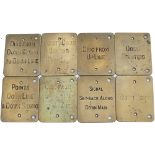 Midland Railway brass signal lever description plates all measuring 5in x 4in: POINTS DOWN LINE &