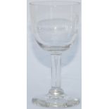 GWR Hotels sherry glass clearly marked on the front GWR (roundel) HOTELS. Measures 4in tall and is