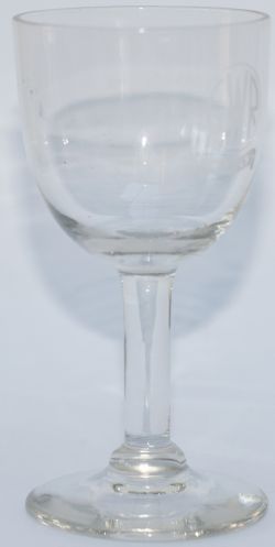 GWR Hotels sherry glass clearly marked on the front GWR (roundel) HOTELS. Measures 4in tall and is