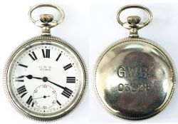 Great Western Railway Guards watch No 03228. In a nickel case with a Limit No2 Swiss made 15 jewel