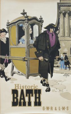 Poster GWR/LMS HISTORIC BATH by Frank Newbould. Double Royal 25in x 40in. Published by the GWR and