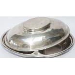 Great Western Railway Hotels silverplate vegetable dish with cover, both marked clearly with GWR