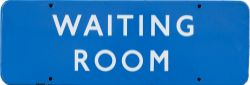 BR(SC) FF enamel doorplate WAITING ROOM measuring 18in x 6in. In virtually mint condition.