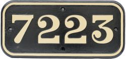 GWR cast iron cabside 7223 ex 2-8-2 T built in 1934 at Swindon as a Collett rebuild from the 42xx