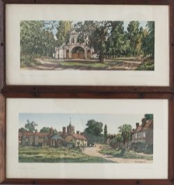 A pair of carriage prints; WESTMILL HERTFORDSHIRE by Claude Muncaster and TEMPLE BAR CHESHUNT by