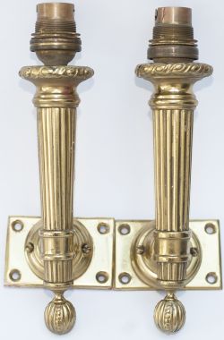 Pullman carriage lamps, an identical pair of 1st class wall mounted examples, from one of the